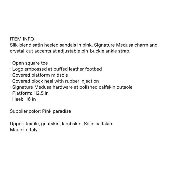 Versace Aevitas 39/ 9 Platform Sandals Satin Crystal Pink Paradise NWB $1,475 - Picture 8 of 8